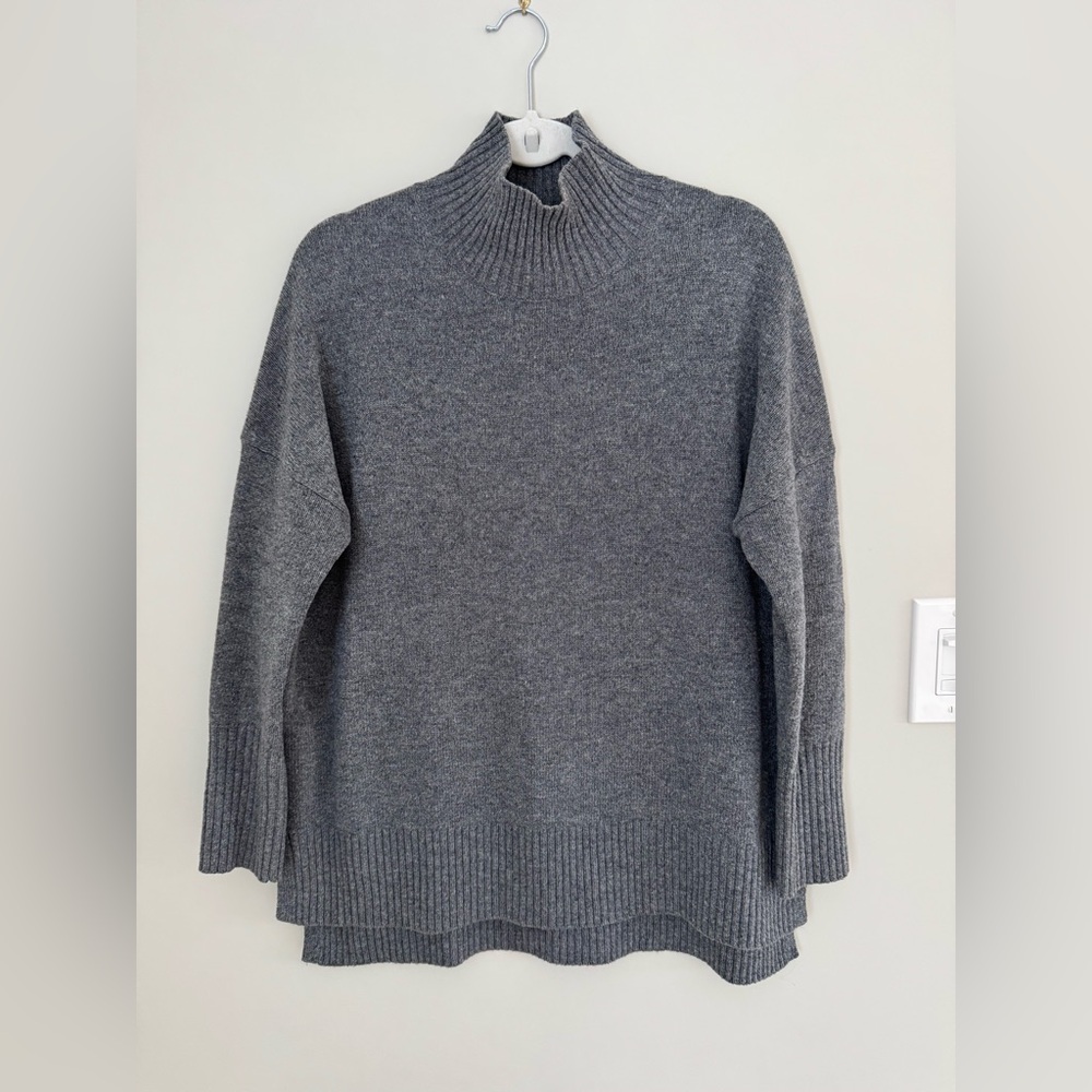 Boden Emily 100% merino wool mock neck sweater grey size US 8